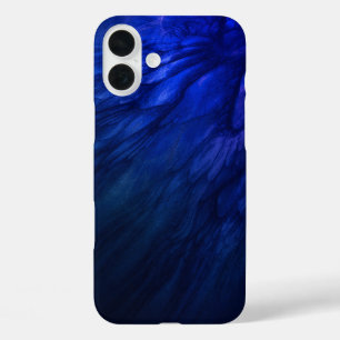 Coque Pour iPhone 16 Plus Des ailes mystiques aux plumes bleues profondes