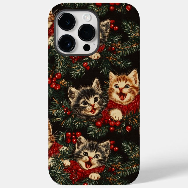 Coques Case-Mate iPhone Des Chatons Chantent Sur Un Arbre De Noël En Chand (Verso)