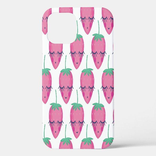Coques Case-Mate iPhone Des fraises endormies, mignonnes motifs. (Verso)