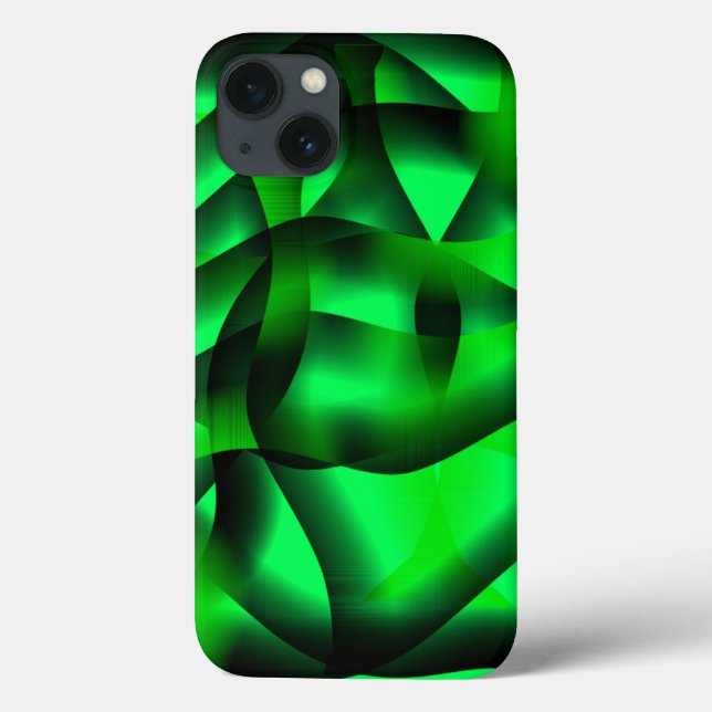 Coques Case-Mate iPhone Des ondulations vertes à la chaux et noires, avec  (Verso)