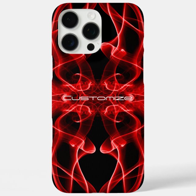 Coques Case-Mate iPhone Des panaches de fumée rouge sur le noir (Verso)