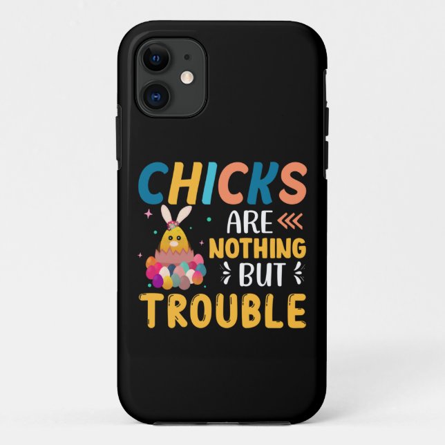 Coques Case-Mate iPhone Des poussins de Pâques drôles ne sont que des ennu (Dos)