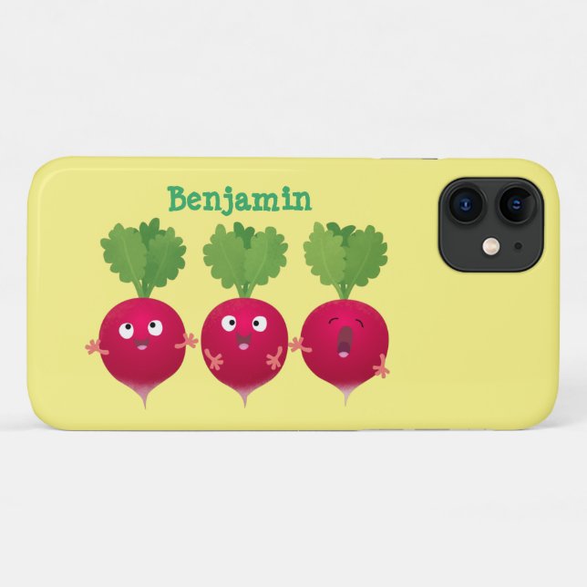 Coques Case-Mate iPhone Des radis mignons chantant des légumes de dessin a (Dos (Horizontal))