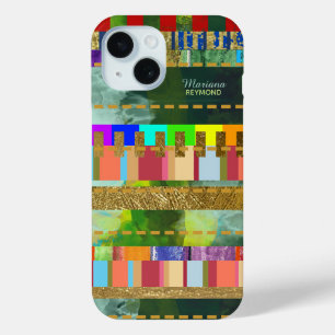 Coque Case-Mate iPhone Des rayures colorées avec son nom