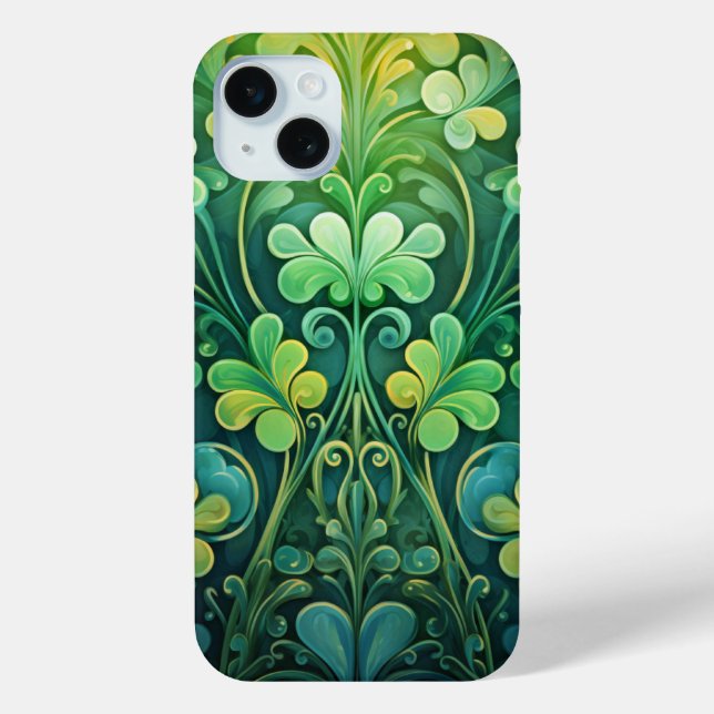 COQUES Case-Mate iPhone DES TONS ORNATES DE SHAMROCKS IRLANDAIS VERTS & OR (Verso)
