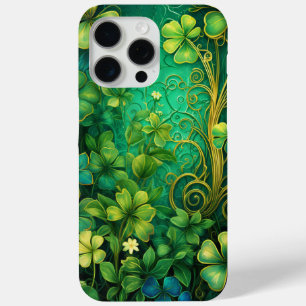 COQUE Case-Mate iPhone DES TONS ORNATES DE SHAMROCKS IRLANDAIS VERTS & OR