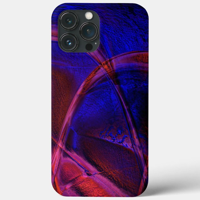 Coques Case-Mate iPhone Des traits courbés sur une croûte bleue et rouge s (Verso)