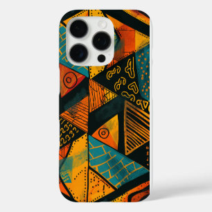 Coque iPhone 16 Pro Des triangles colorés vifs avec des motifs tribaux