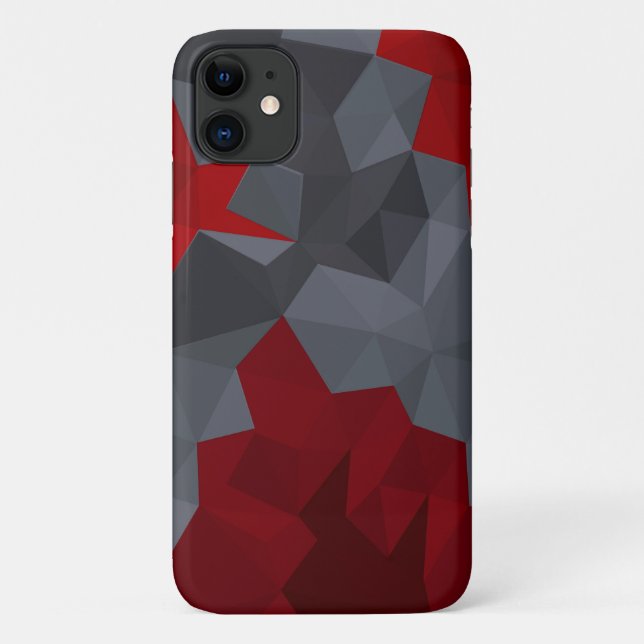 Coques Case-Mate iPhone Des triangles gris, rouges disposés aléatoirement. (Dos)