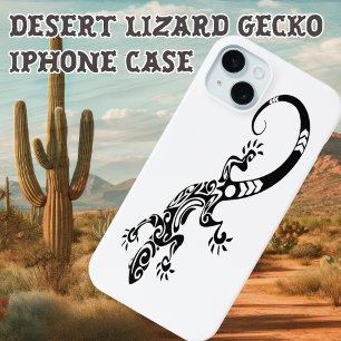 Coque Case-Mate iPhone Desert Lizard Gecko Black White minimaliste Art