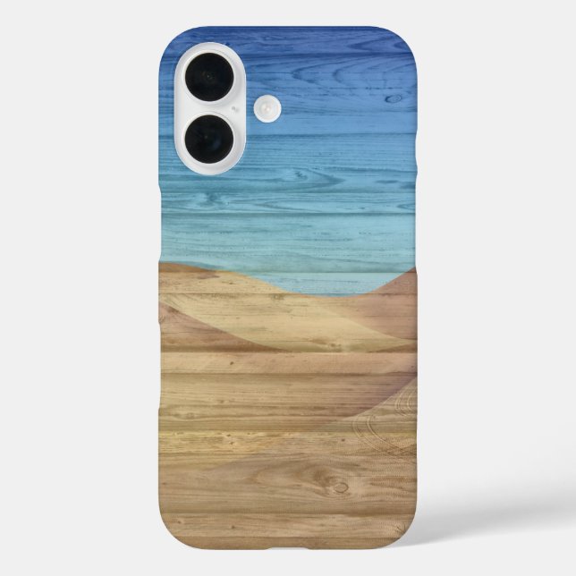 Coques Case-Mate iPhone Desert Sand Dunes Beautiful Blue Sky On Wood Grain (Verso)
