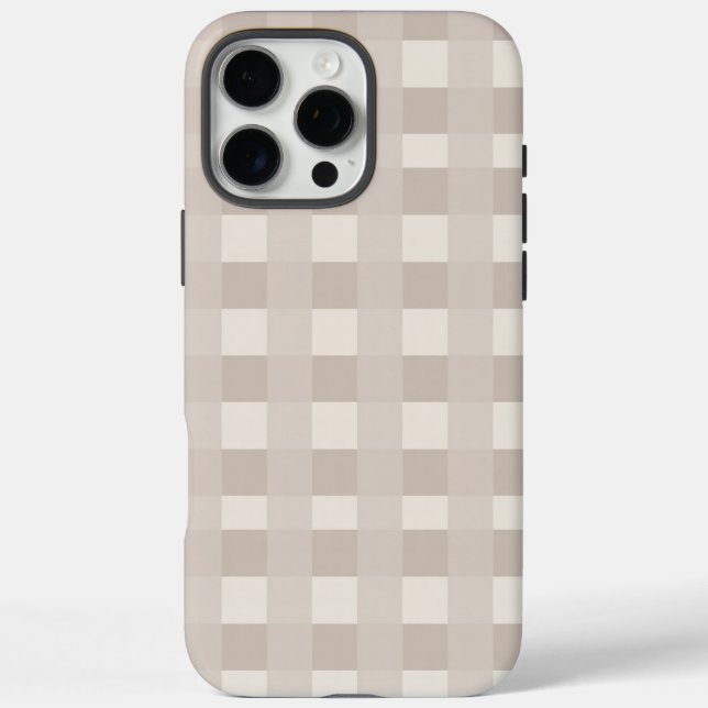 Coques Case-Mate iPhone Design à carreaux minimal beige (Verso)