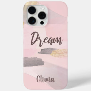 Coque Case-Mate iPhone Design abstrait de rêve moderne rose et gris