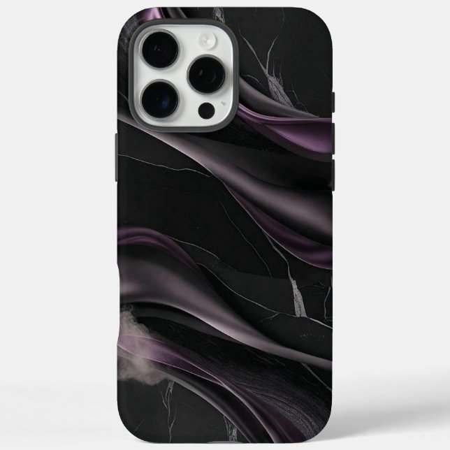 Coques Case-Mate iPhone Design abstrait élégant noir et violet (Verso)