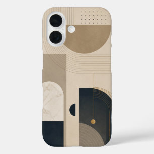 Coque Pour iPhone 16 Design abstrait géométrique minimaliste de luxe en