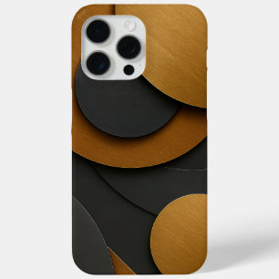 Coque Case-Mate iPhone Design abstrait géométrique noir et or de luxe