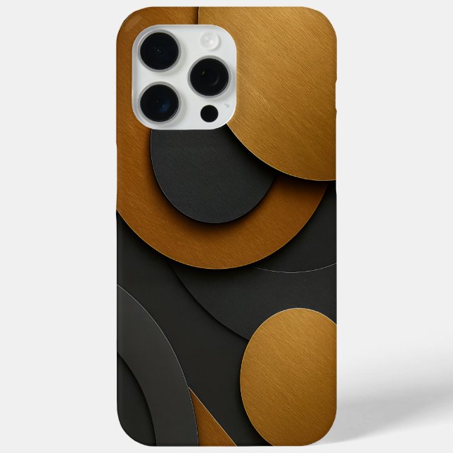 Coques Case-Mate iPhone Design abstrait géométrique noir et or de luxe (Verso)