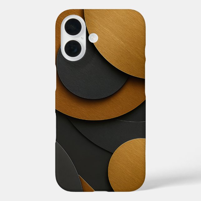 Coques Case-Mate iPhone Design abstrait géométrique noir et or de luxe (Verso)