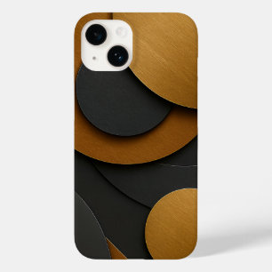 Coque Case-Mate iPhone Design abstrait géométrique noir et or de luxe