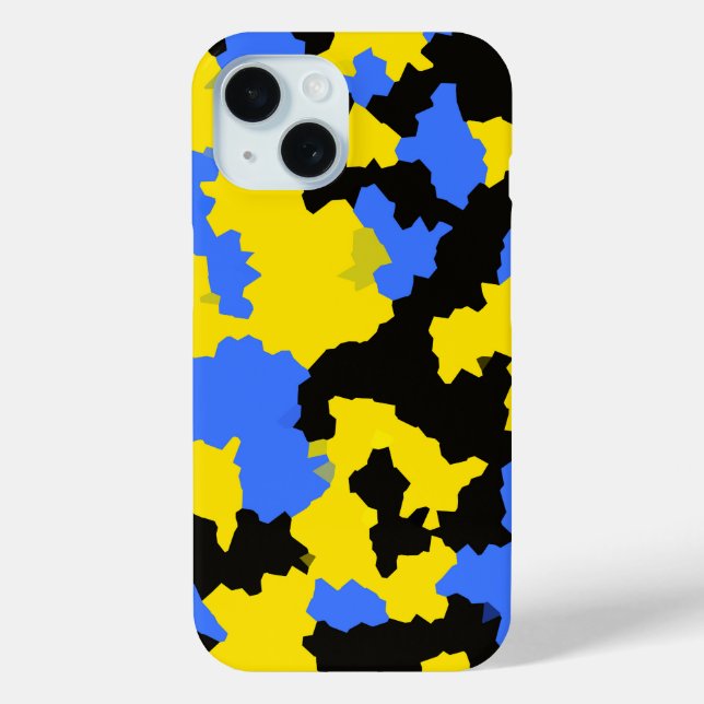 Coques Case-Mate iPhone Design Abstrait Jaune Bleu Noir Motif moderne (Verso)