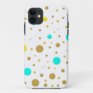 Etui iPhone Case-Mate Design Amusant Moderne Turquoise Jaune Blanc Or Po