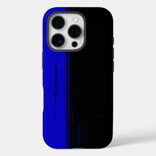 Coque iPhone 16 Pro Design chic en bleu et noir