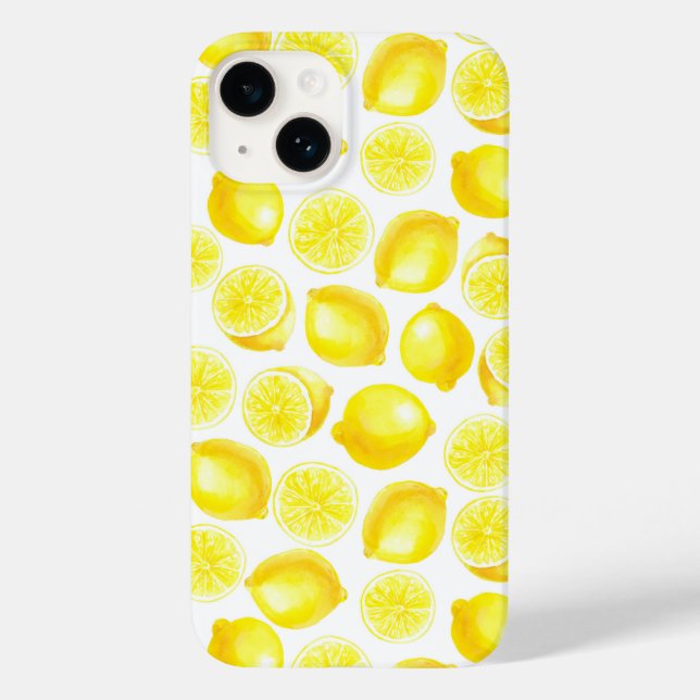 Coques Case-Mate iPhone Design citrons aquarelle (Verso)