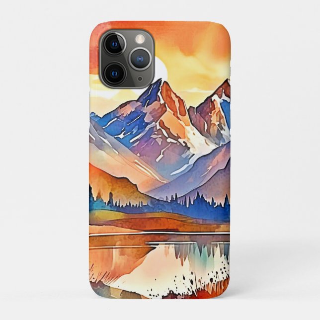 Coques Case-Mate iPhone Design d'art de Sunset Mountain (Dos)