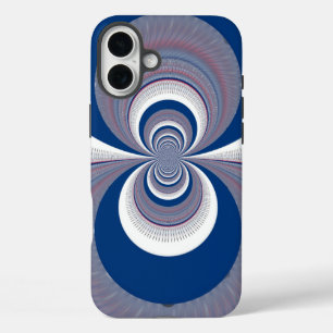 Coque Pour iPhone 16 Plus Design d'art Kaleidoscope à demi-bleu