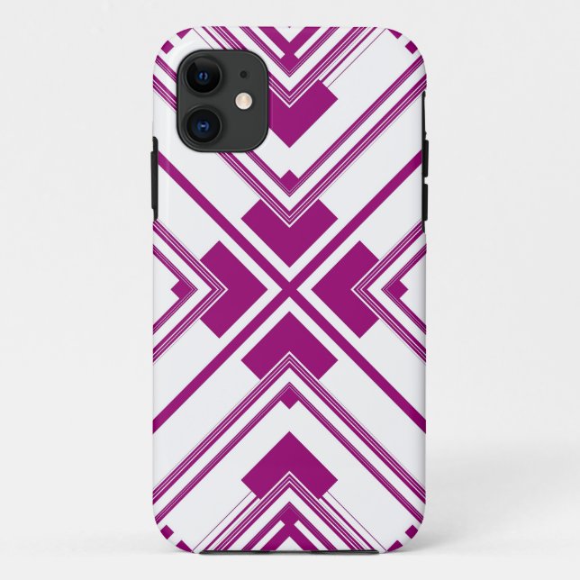 Coques Case-Mate iPhone Design d'art rétro Motif violet (Dos)