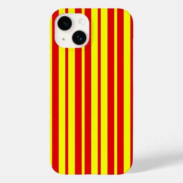 Coques Case-Mate iPhone Design de bandes rouge et jaune (Verso)