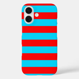 Coque Pour iPhone 16 Design de bandes rouges et bleues