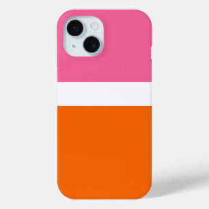 Coque Case-Mate iPhone Design de bloc de couleur rose blanc orange clair