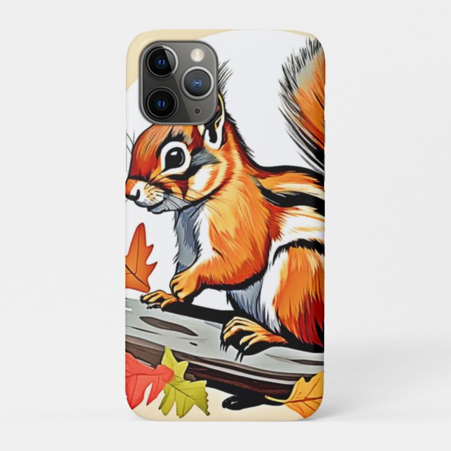 Coques Case-Mate iPhone Design de charme d'écureuil d'automne (Dos)