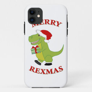 Coque iPhone 11 Design de dinosaure T-Res de Joyeux Rexmas
