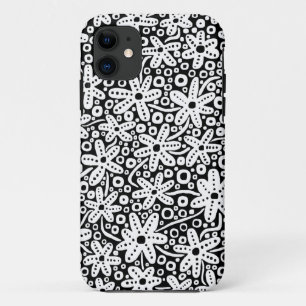 Coque Case-Mate Pour iPhone Design de fleurs - Blanc sur Noir.pdf