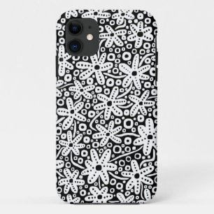 Coques Pour iPhone Design de fleurs - Blanc sur Noir.pdf