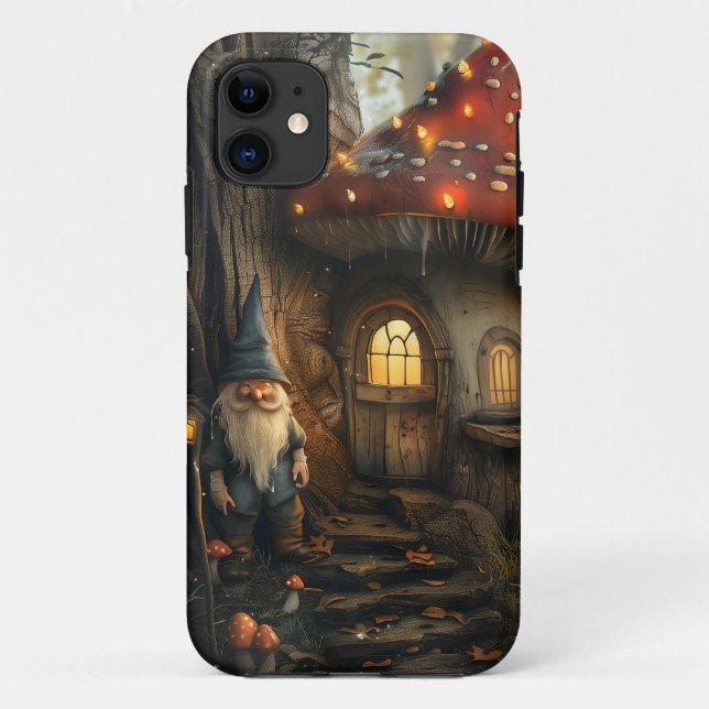 Coques Case-Mate iPhone Design de gnome et de champignon (Dos)