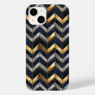 Coque Case-Mate iPhone "Design de luxe Art Déco : Or, Argent & Bleu