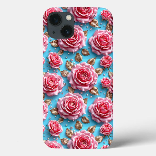 Coques Case-Mate iPhone Design de luxe féminin Rose rose esthétique (Verso)