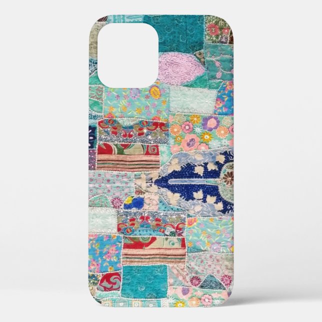 Coques Case-Mate iPhone Design de tapisserie Aqua et Blue Quilt (Verso)