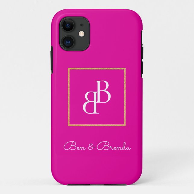 Coques Case-Mate iPhone Design élégant en monogrammes blancs (Dos)