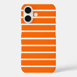 Coque Pour iPhone 16 Design en bandes orange et blanc