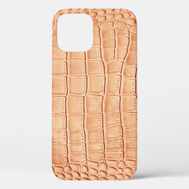Coques Case-Mate iPhone Design en cuir de reptile orange (Verso)