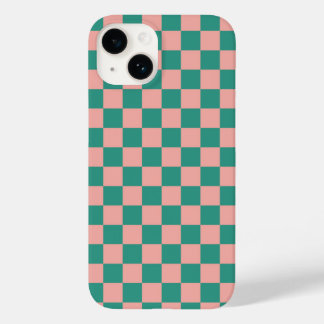 Coque Case-Mate iPhone Design en damier rose et vert coupé