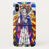 Design en verre tendu avec la figure religieuse.