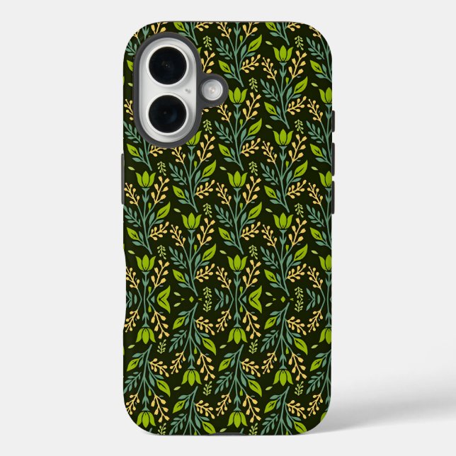 Coques Case-Mate iPhone Design floral bleu et beige sophistiqué (Verso)