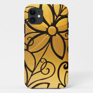 Coque Case-Mate iPhone Design floral jaune doré