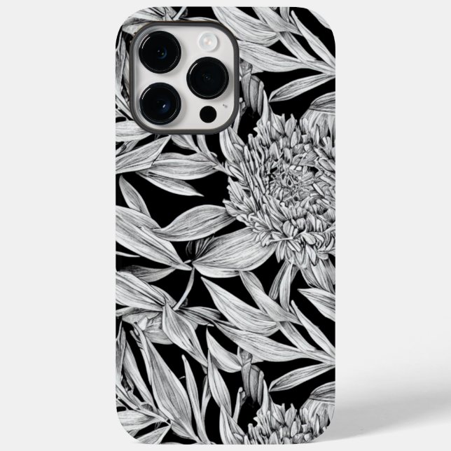 Coques Case-Mate iPhone Design floral noir et blanc pour boîtier téléphoni (Verso)