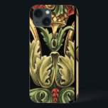 iPhone 13 Case Design floral ornemental aux frontières noires<br><div class="desc">Une peinture ornementale au design floral attrayant entourée de frises noires. Les couleurs vert et rouge saute de l'impression grâce à l'arrière - plan noir. Quel effet cela aurait-il sur votre mur ? Achetez-le et découvrez !</div>